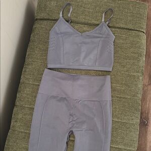 Fabletics blue grey Activewear Yoga/Pilates Set